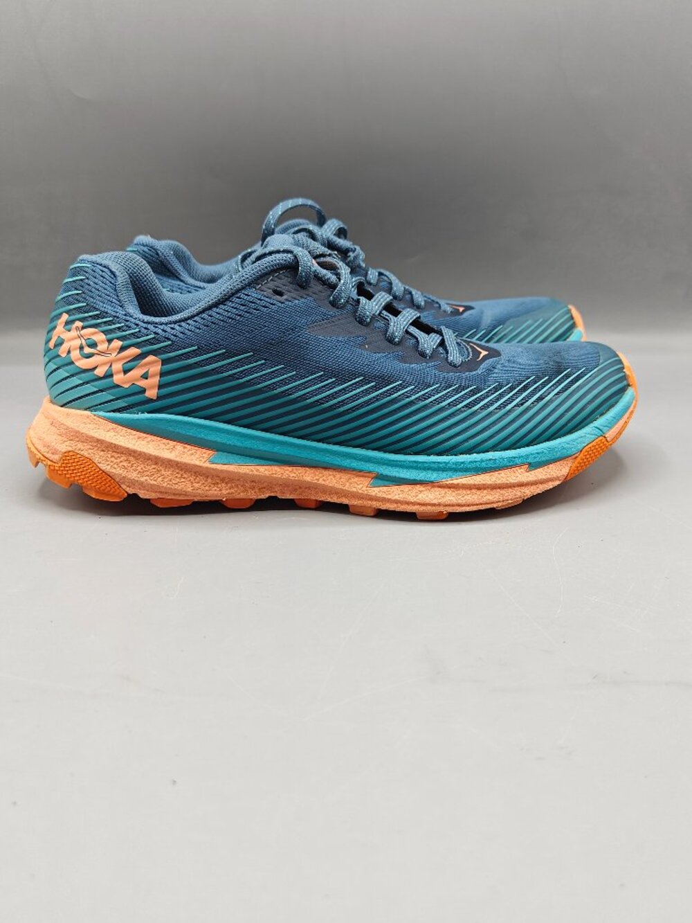 Hoka One One Torrent 2 Women's Size 6.5 B Trail Running Shoes Blue Orange